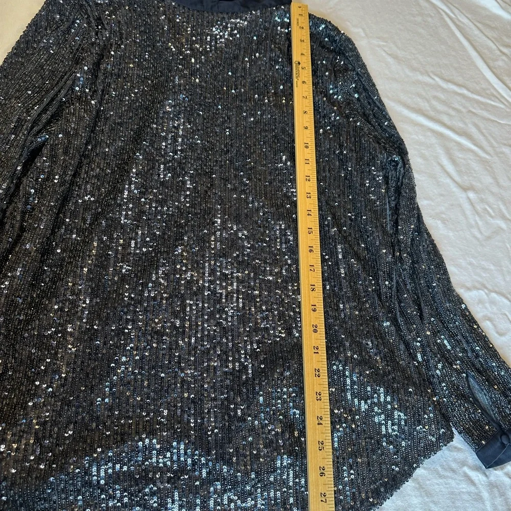 Ann Taylor Navy Sequin Blouse with Bow Accent - NWT - XL - Picture 9 of 11